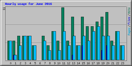 Hourly usage for June 2016