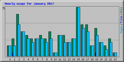 Hourly usage for January 2017