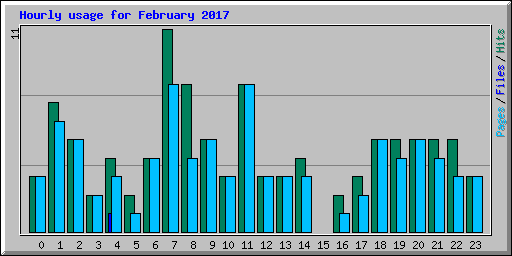 Hourly usage for February 2017